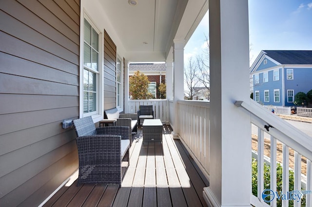 deck featuring a porch