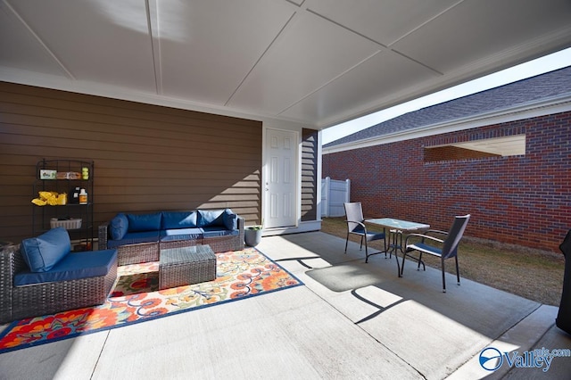 view of patio / terrace with an outdoor hangout area