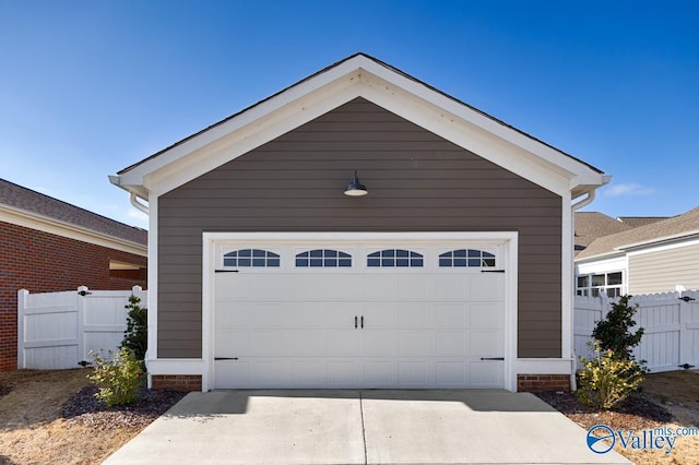 view of garage