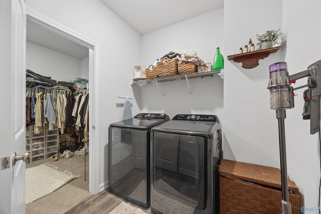 165 Saddle St, New Market, AL 35761 - laundry area with independent washer and dryer and wood finished floors