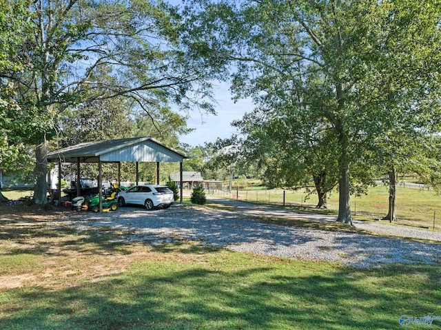 exterior space featuring a carport