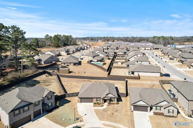 aerial view featuring a residential view