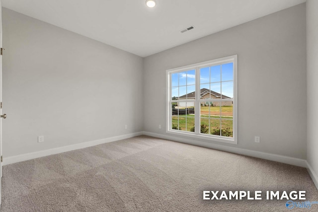 view of carpeted spare room