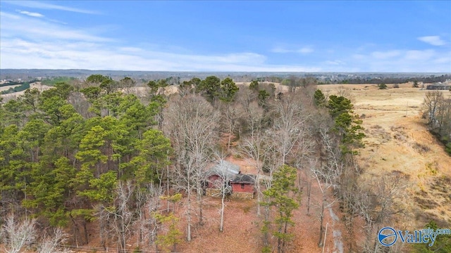 aerial view featuring a rural view