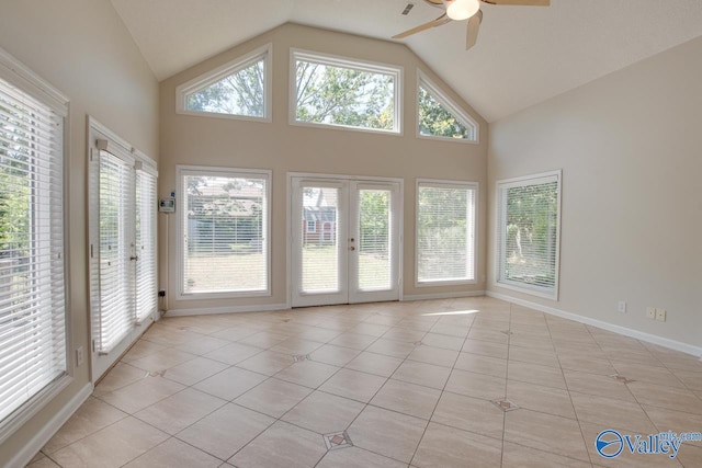 1102 Chesterfield Dr SE, Huntsville, AL 35803 - unfurnished sunroom featuring vaulted ceiling, plenty of natural light, and french doors