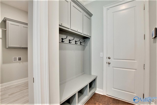 mudroom featuring hardwood / wood-style flooring