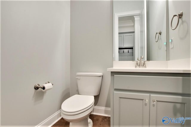 bathroom with toilet and vanity