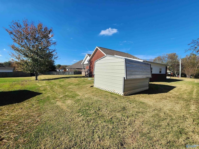 exterior space featuring a storage unit