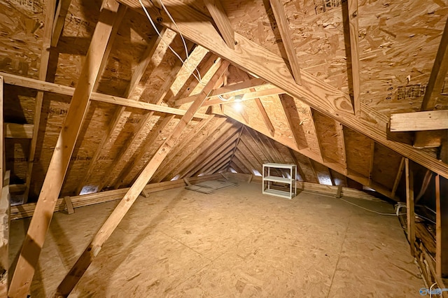 view of unfinished attic