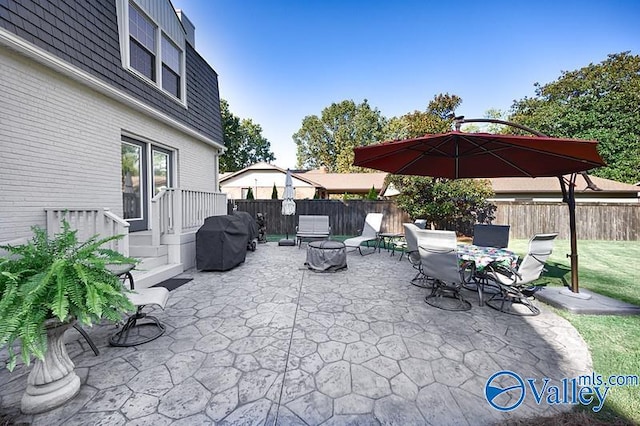 view of patio / terrace featuring area for grilling