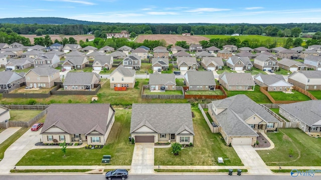 drone / aerial view with a residential view
