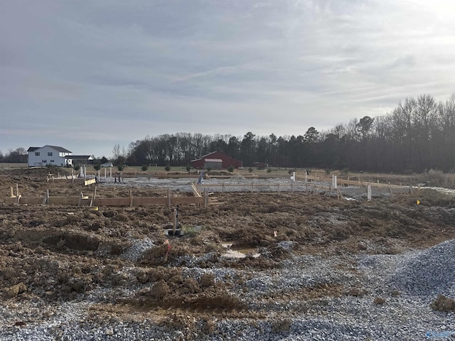 view of yard with a rural view