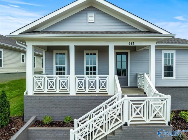 exterior space with covered porch