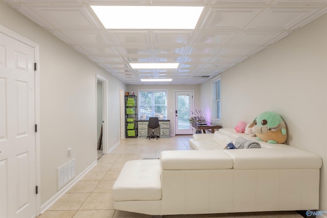 view of tiled living room