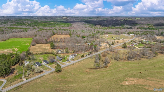 bird's eye view featuring a rural view