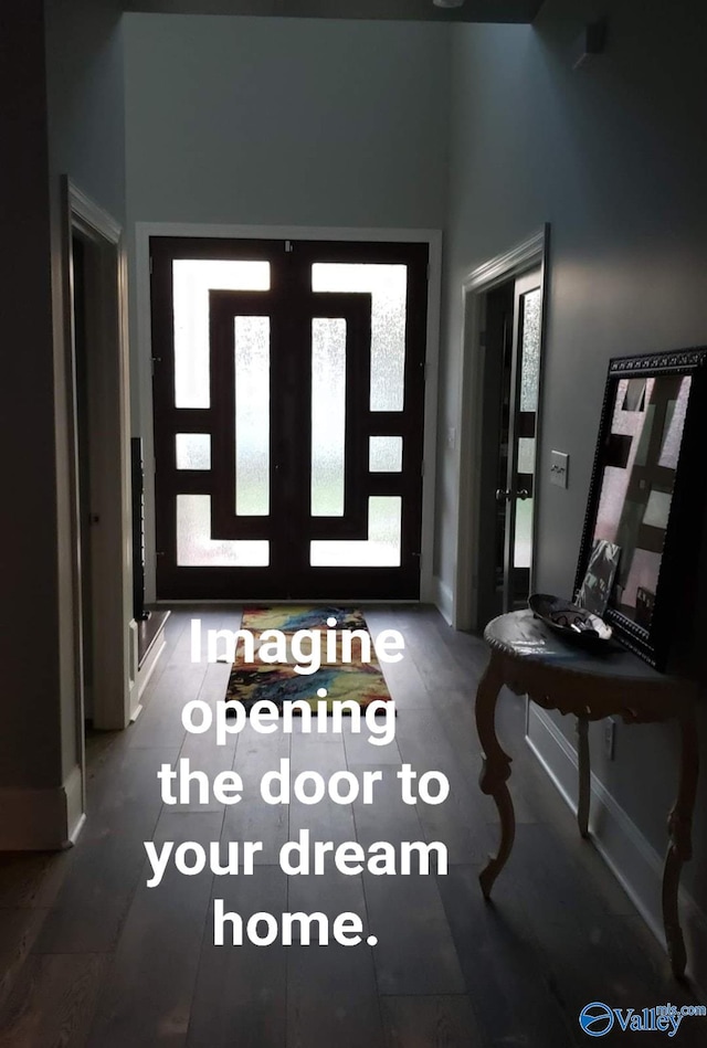 entrance foyer featuring french doors