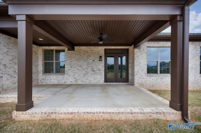 view of patio / terrace featuring ceiling fan
