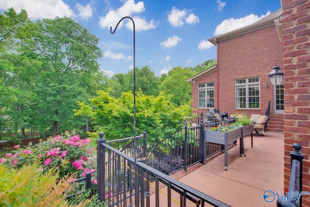 balcony with a patio