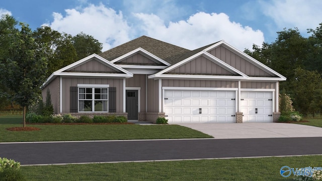 22392 Westminster Dr, Athens, AL 35613 - craftsman inspired home featuring board and batten siding, concrete driveway, a garage, and a front yard