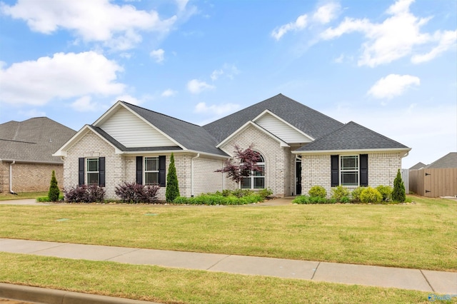 17067 Stonegate Dr, Athens, AL 35613 - view of front of property with brick siding, roof with shingles, a front lawn, and fence