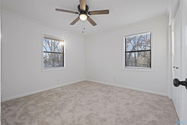 615 County Road 40, Centre, AL 35960 - empty room featuring carpet floors, crown molding, and ceiling fan
