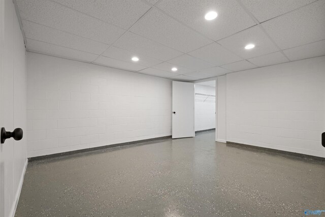 615 County Road 40, Centre, AL 35960 - finished below grade area with concrete block wall, a drop ceiling, and recessed lighting
