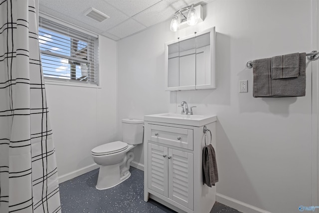 615 County Road 40, Centre, AL 35960 - bathroom featuring baseboards, visible vents, toilet, and vanity