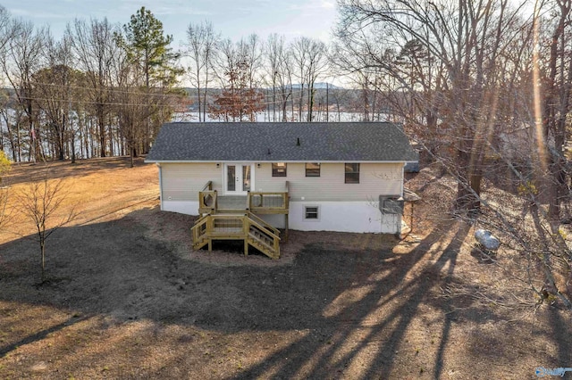 615 County Road 40, Centre, AL 35960 - back of property with french doors, roof with shingles, and a deck