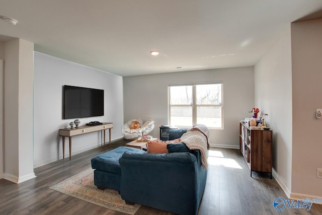 178 Meadow Ridge Dr, Hazel Green, AL 35750 - living area with dark wood-type flooring and baseboards