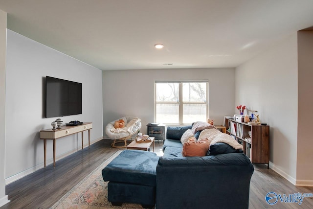 178 Meadow Ridge Dr, Hazel Green, AL 35750 - living room featuring baseboards and wood finished floors
