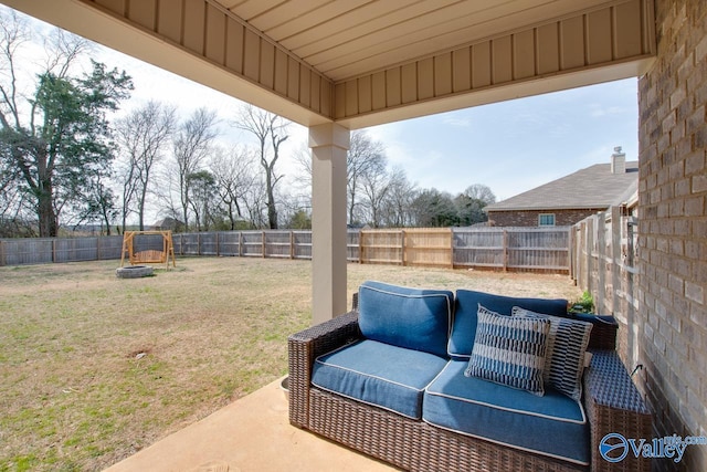 178 Meadow Ridge Dr, Hazel Green, AL 35750 - view of patio / terrace with a fire pit and a fenced backyard