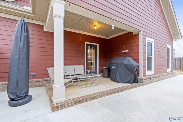 view of patio / terrace with a grill