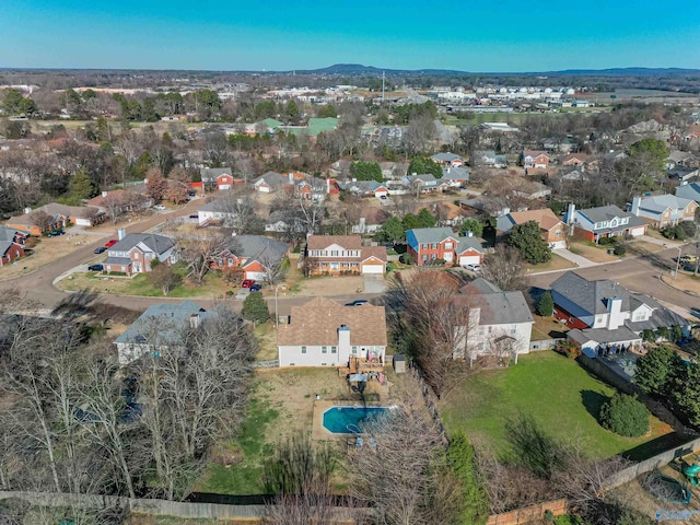 birds eye view of property with a residential view