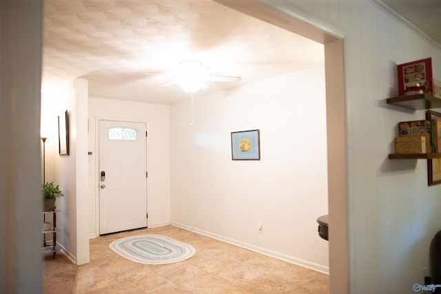 1709 Iris SW, Decatur, AL 35601 - entrance foyer with a ceiling fan and baseboards
