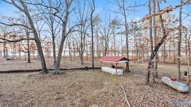 view of yard with a gazebo