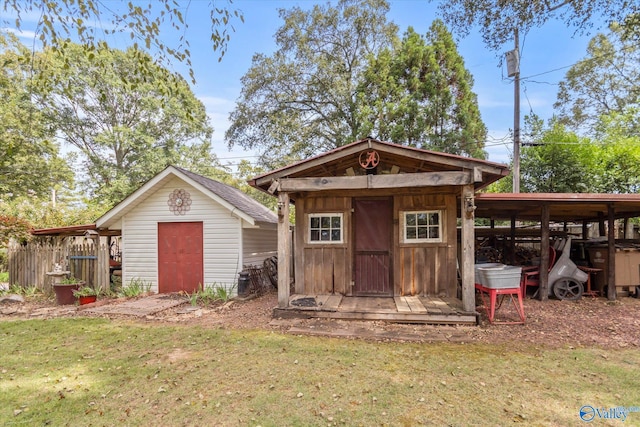 view of shed