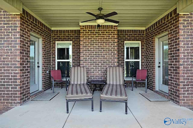 view of patio / terrace with ceiling fan