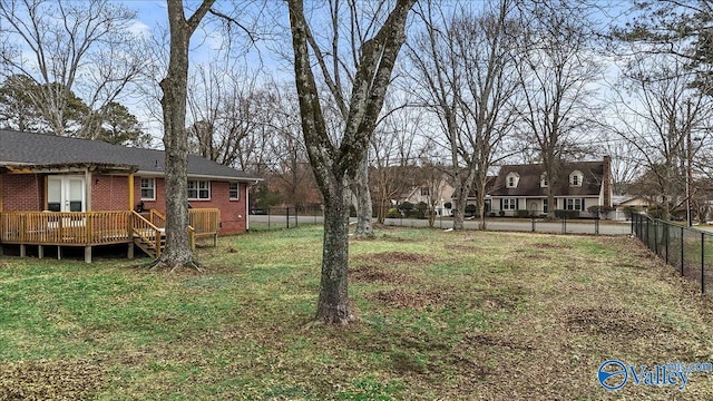 view of yard featuring a deck