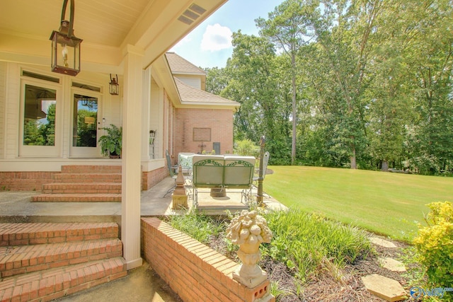 view of yard with a patio