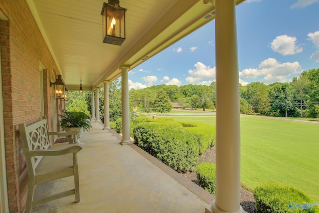 view of patio / terrace featuring covered porch