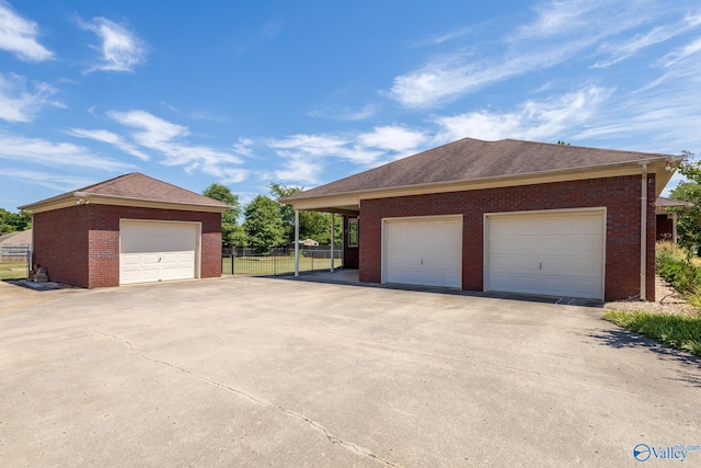 view of garage