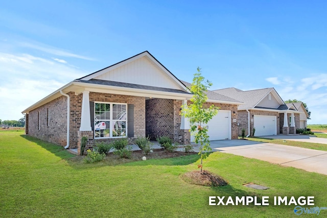 ranch-style home with a front lawn