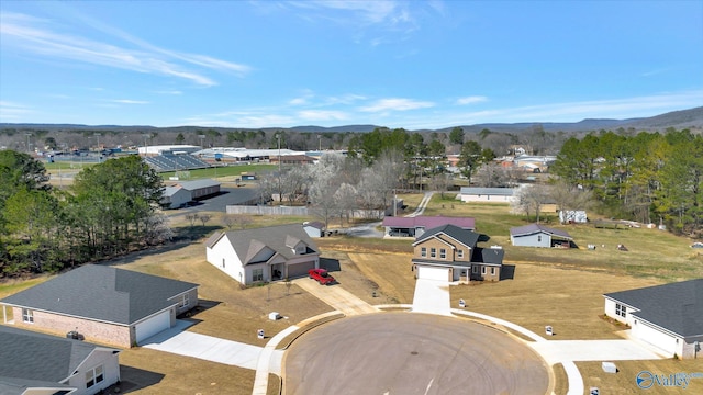 bird's eye view with a mountain view and a residential view