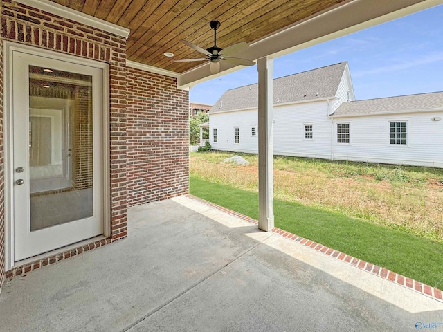 view of patio with ceiling fan