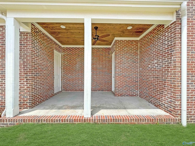 view of patio / terrace with ceiling fan