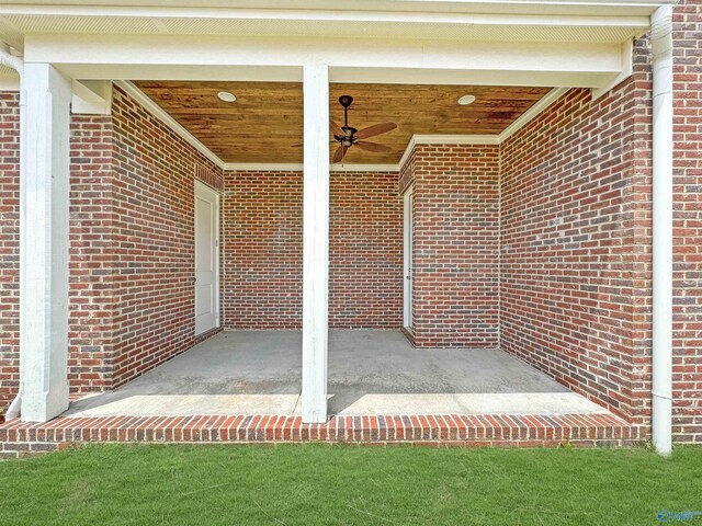 view of patio / terrace featuring ceiling fan