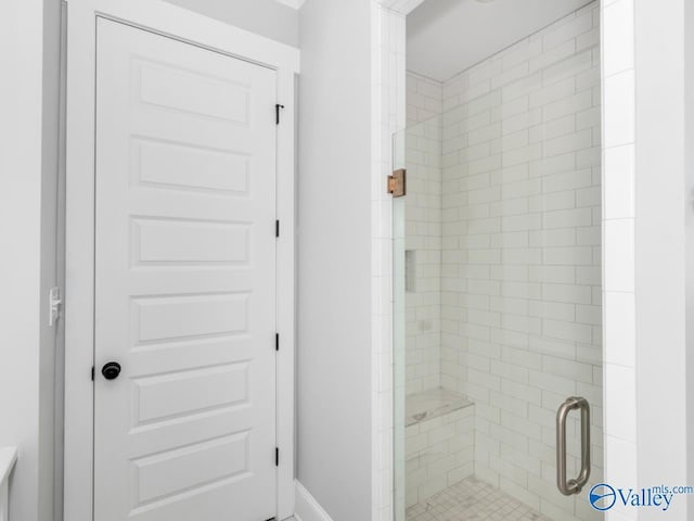 bathroom with walk in shower