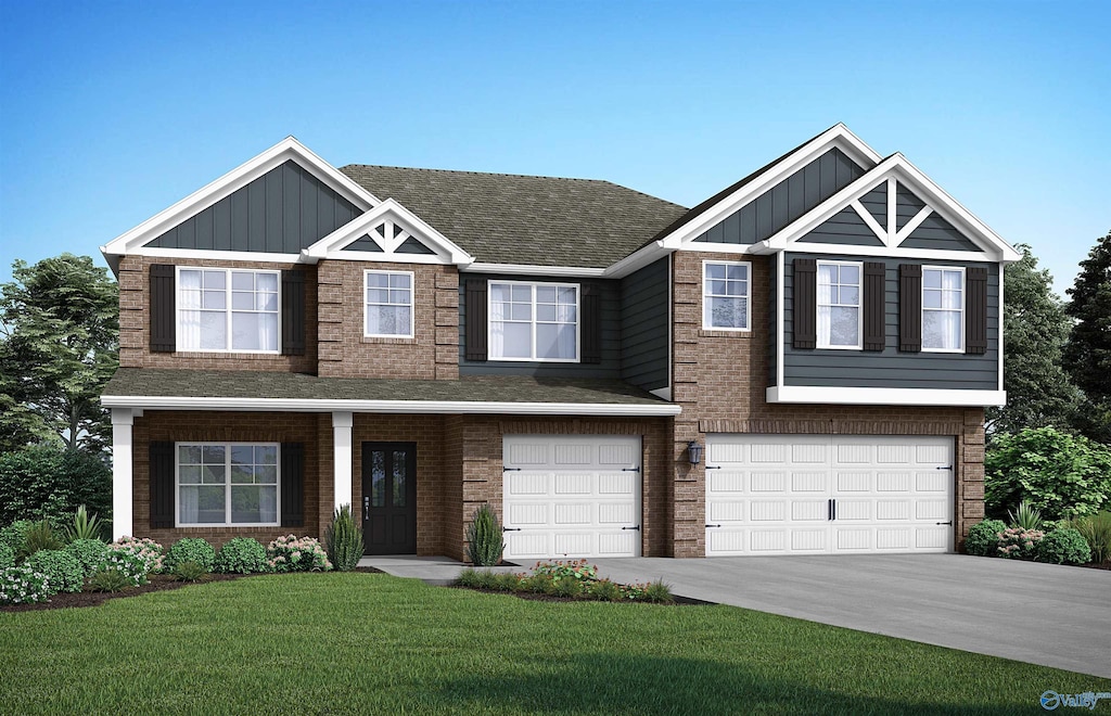 7718 Emma Ann Way, Huntsville, AL 35806 - view of front of house featuring a garage and a front yard