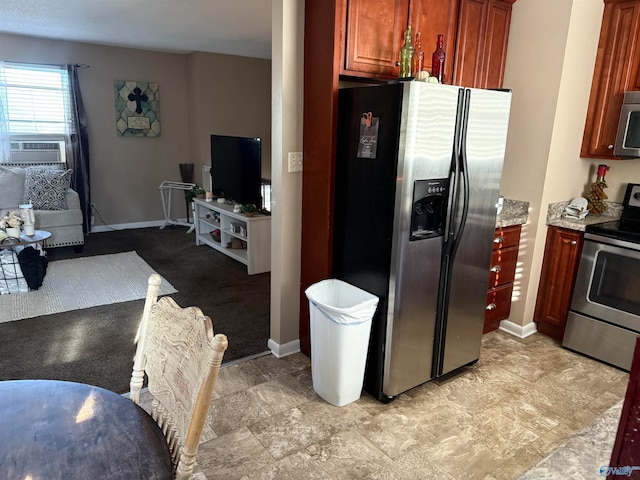 kitchen with stainless steel appliances and cooling unit