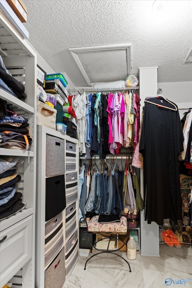 2413 Remington Cir SW, Decatur, AL 35601 - spacious closet featuring attic access and marble finish flooring